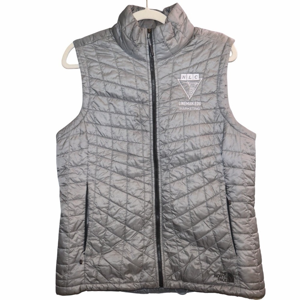 The North Face Women's Large Thermoball‎ Trekker Trek Puffer Vest Gray Has Logo